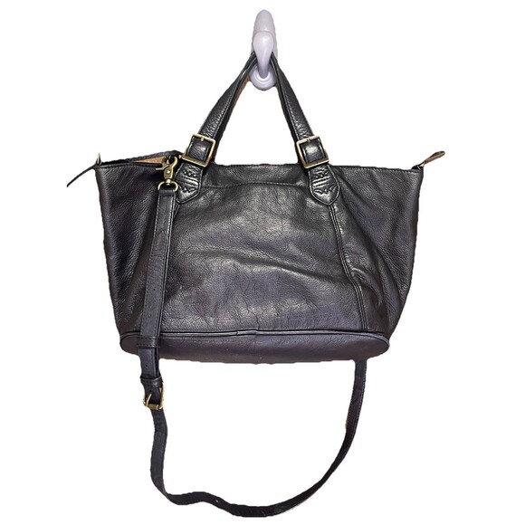 Frye Caelan Leather Crossbody Handbag Medium Size Smokey Gray Satchel - Picture 4 of 16